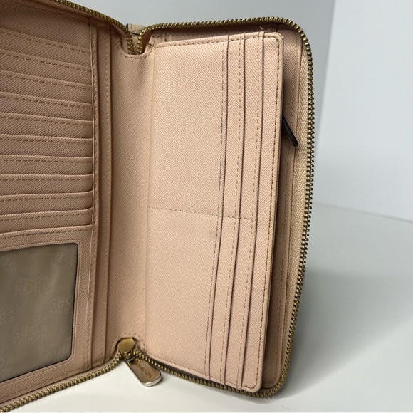 Michael Kors Jet Set Continental Tan Leather Long Zip Around Wallet/Wristlet 💕 - Picture 11 of 14